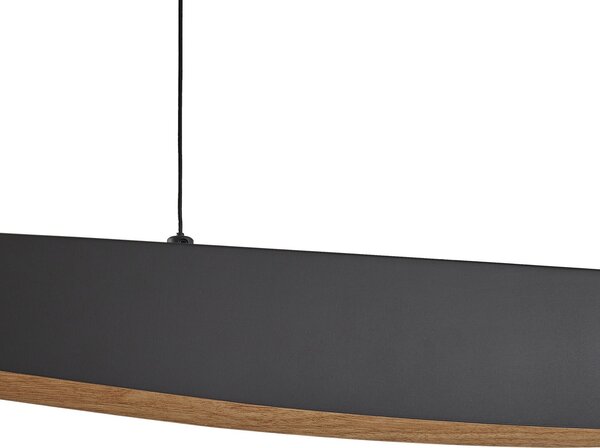 Lucande LED висяща лампа Clavit, черна, 140 cm, с регулиране на яркостта, Затъмняване, Черен, Дневна/трапезария, Метал, Модерен