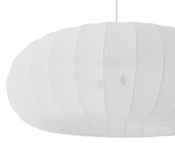 Lindby висяща лампа Helin, бяла, Ø 70 cm, текстил, 3 x E27, Затъмняване, Бял, Дневна/трапезария, Плат / текстил, Скандинавски