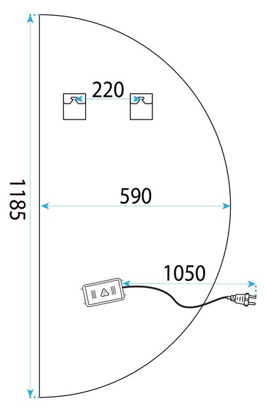 Огледало LED 120x60 YH-3360