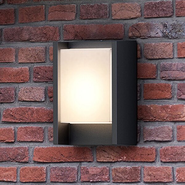 Philips LED лампа за външна стена Arbour 1-flg. 2 бр. в опаковка, 2700 K, Сив, Алуминий, Модерен