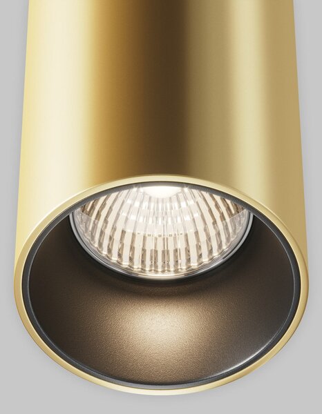 Maytoni LED висящо осветление Efir, златист мат, Ø 10,5cm, 33W, 38°, Злато / месинг, Дневна/трапезария, Алуминий, Модерен