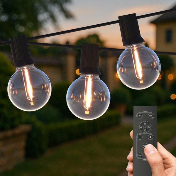 Calex Слънчева LED верига Vista, дължина 20 метра, IP44, Затъмняване, Прозрачен, Пластмаса