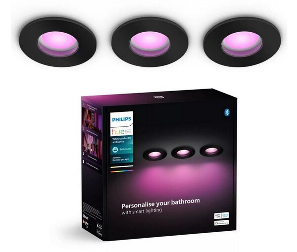 Philips-К-кт 3x LED RGBW Димируема лампа за баня Hue XAMENTO 1xGU10/4,2W IP44