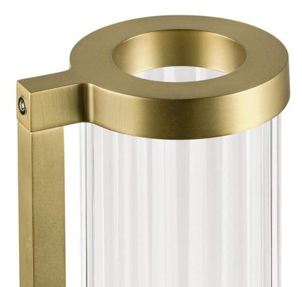 SLV LED стенна лампа Quimera, цвят месинг, височина 41 см, CCT, Затъмняване, Злато / месинг, Дневна/трапезария, Алуминий
