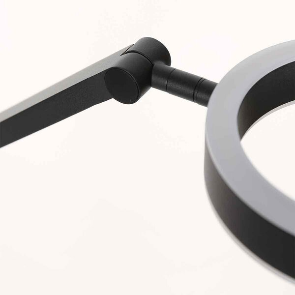 Steinhauer LED настолна лампа Ringlux, черна, метал, регулируема, Затъмняване, Черен, Дневна/трапезария, Метал, Модерен