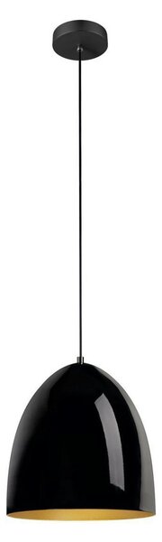 SLV висяща лампа Para Cone, Ø 30 cm, черна/златиста, Затъмняване, Черен, Дневна/трапезария, Алуминий, Модерен