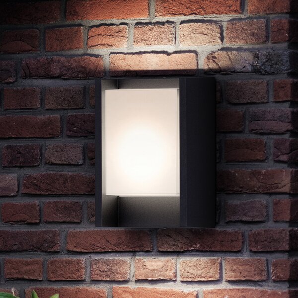 Philips LED лампа за външна стена Arbour UE, комплект от 2 броя, 2700 K, Черен, Алуминий, Модерен