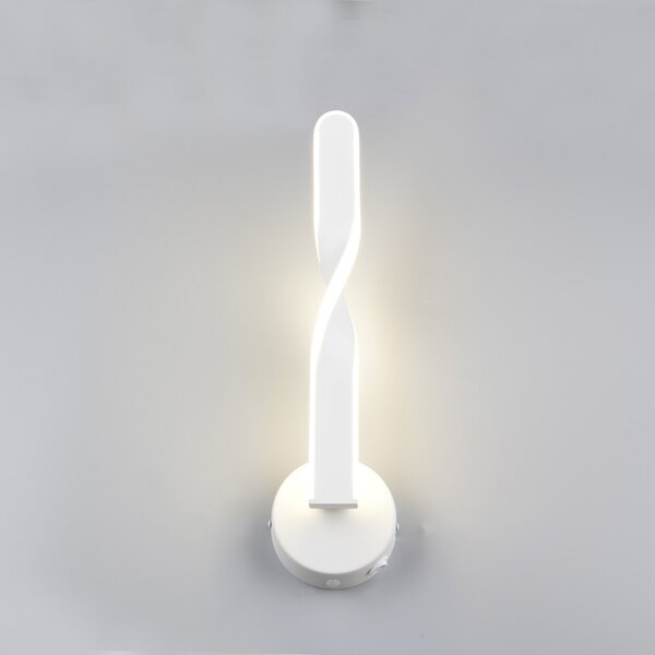 Reality Leuchten LED стенна лампа Ginko, бял матов, метал, височина 45,5 cm, Бял, Дневна/трапезария, Метал, Модерен