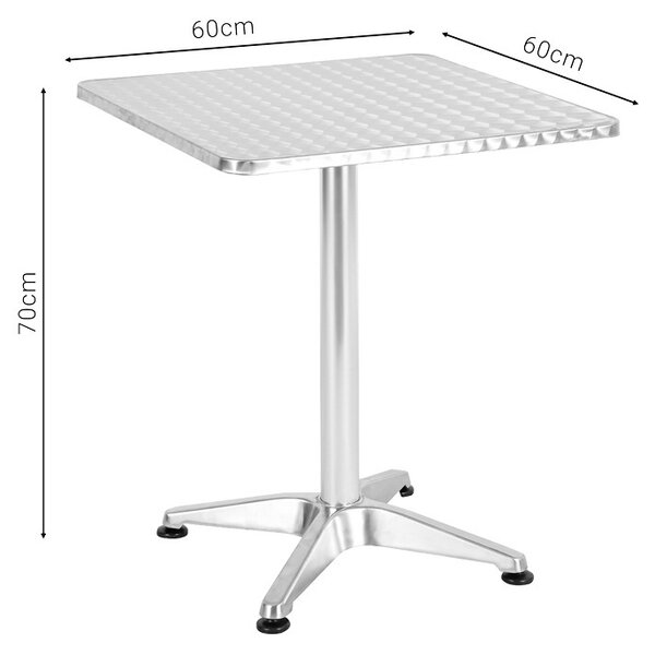 Комплект от 3 бр. градинска маса и столове Zircu-Lazo II Сребрист 60x60x70 см