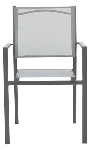 Градински стол Confidence антрацитен метал и сив текстил 54x54x86 cm