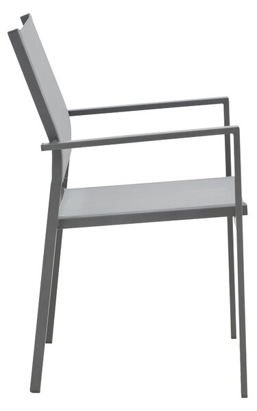 Градински стол Confidence антрацитен метал и сив текстил 54x54x86 cm