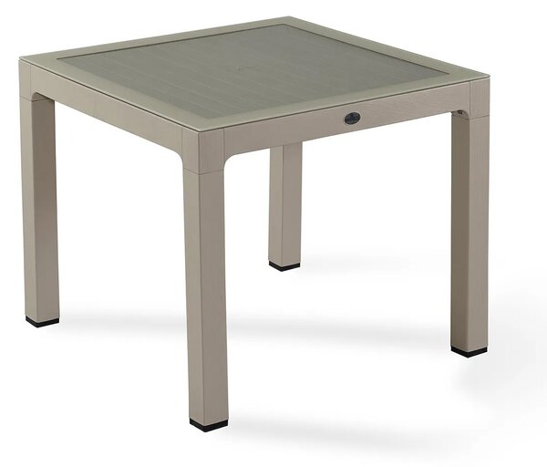 NOVUSSI ГРАДИНСКА МАСА+СТЪКЛО WOOD 90X90 КАПУЧИНО