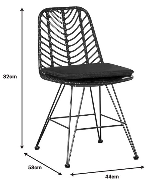 Naoki-Kliton C Pako World Anthracite 150x80x74 cm, комплект градинска маса и столове от 5 части