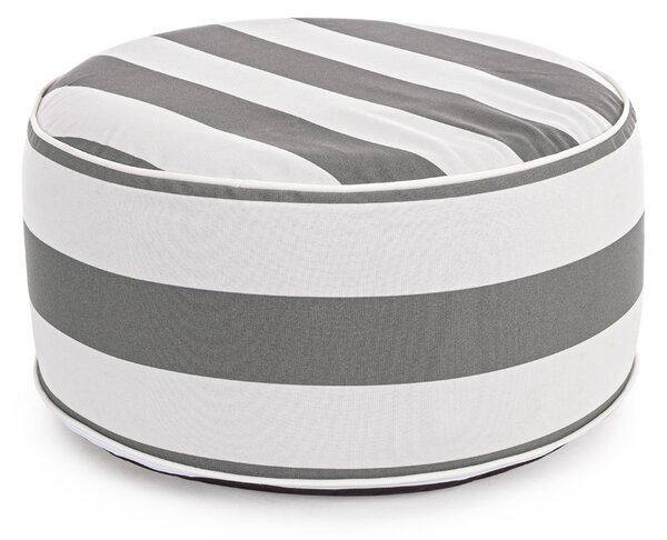 Надуваем пуф STRIPES 53x23 cm. бяло/сиво
