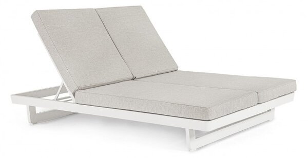 Двоен шезлонг INFINITY 142x195x95 cm. светло сиво/бяло
