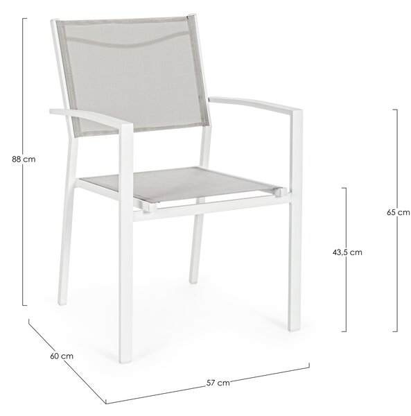 Градински стол HILDE 57x60x88 cm. бял