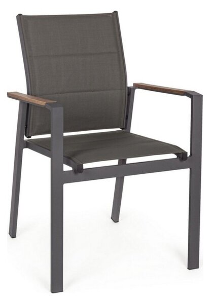 Градински стол с подлакътници KUBIK 56,5x62x88 cm. антрацит