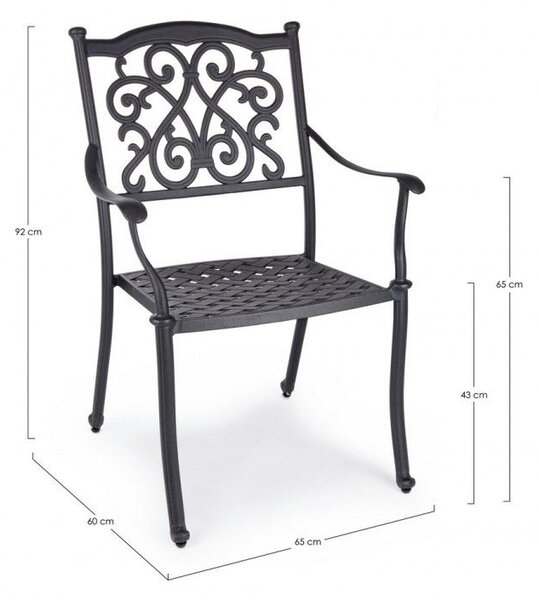 BIZZOTTO ГРАДИНСКИ СТОЛ IVREA 65X60X92 ТЪМНО СИВ
