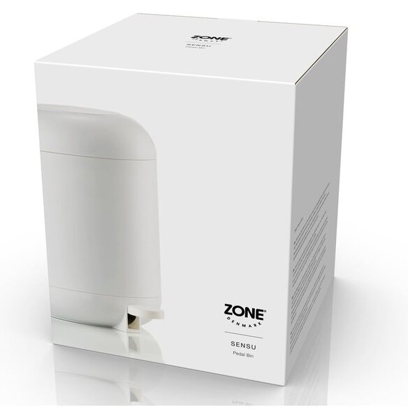 Бяло пластмасово кошче за боклук с педал 4 l Sensu – Zone
