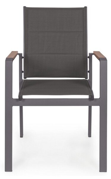 Градински стол с подлакътници KUBIK 56,5x62x88 cm. антрацит