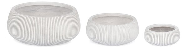 BIZZOTTO ДЕКОРАТИВНА САКСИЯ 3БР. RIBBED БЯЛА