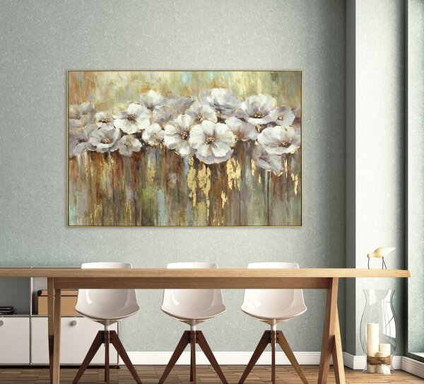 IMAGELAND АКРИЛНА КАРТИНА WHITE POPPIES WITH GOLD