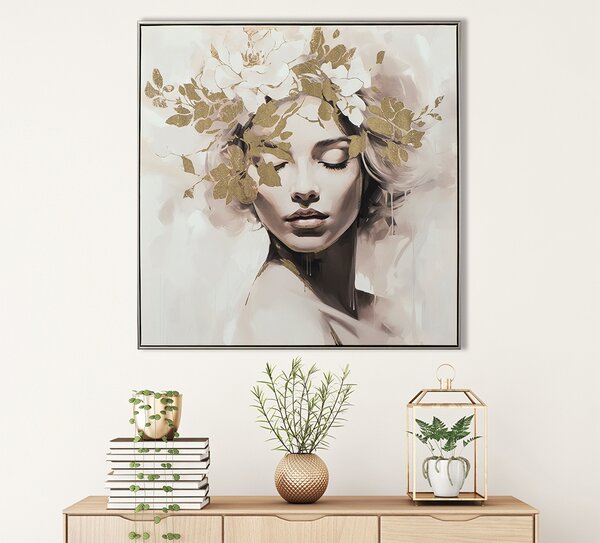 IMAGELAND АКРИЛНА КАРТИНА GOLD FLOWERED BEAUTY