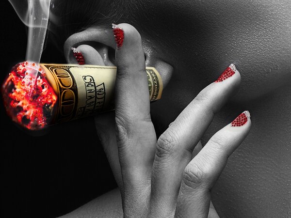 IMAGELAND СТ. КАРТИНА SMOKING BEAUTY WITH RED LIPS