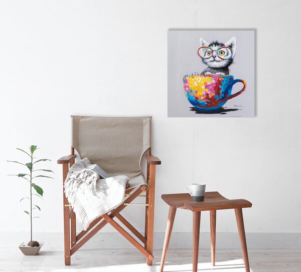 IMAGELAND АКРИЛНА КАРТИНА CAT IN COLOURED CUP