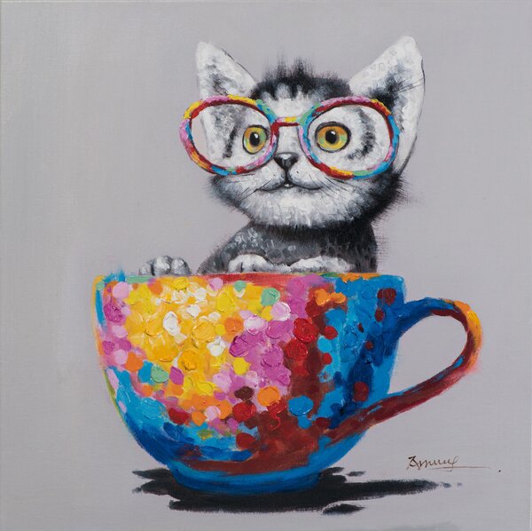 IMAGELAND АКРИЛНА КАРТИНА CAT IN COLOURED CUP