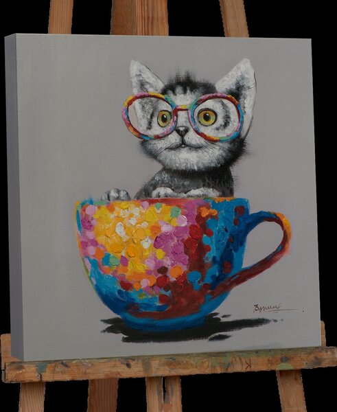 IMAGELAND АКРИЛНА КАРТИНА CAT IN COLOURED CUP