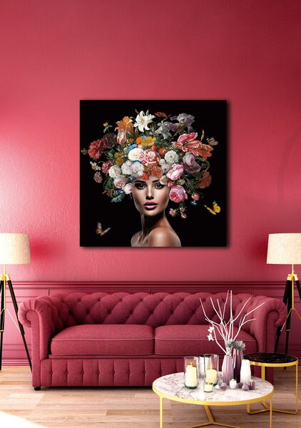 IMAGELAND СТЪКЛЕНА КАРТИНА BEAUTY WITH FLOWERS