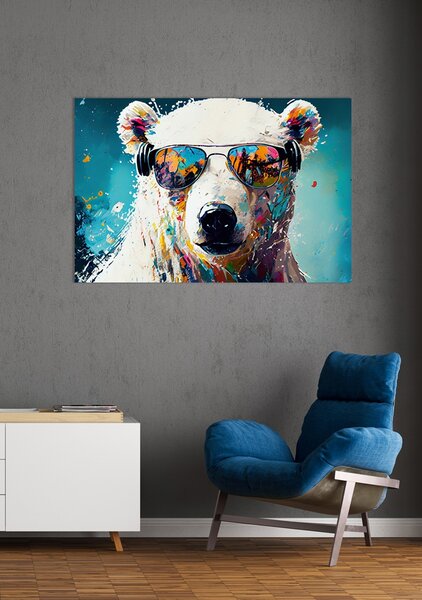 IMAGELAND КАРТИНА АКРИЛНО СТЪКЛО COOL POLAR BEAR