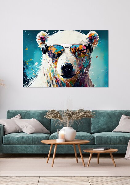 IMAGELAND КАРТИНА АКРИЛНО СТЪКЛО COOL POLAR BEAR