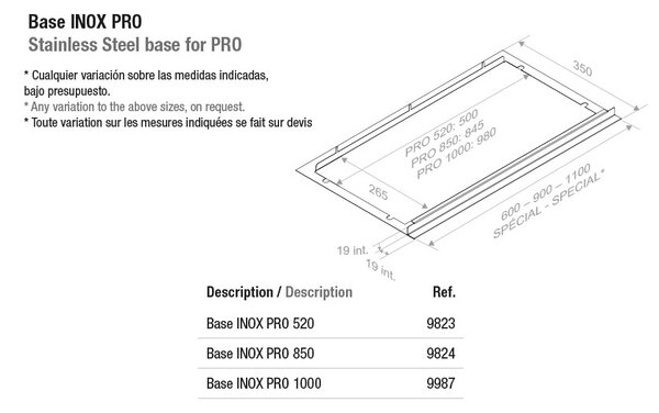 PANDO АБСОРБАТОР ЗА ВГР. PRO 85CM INOX V.1250 SEC