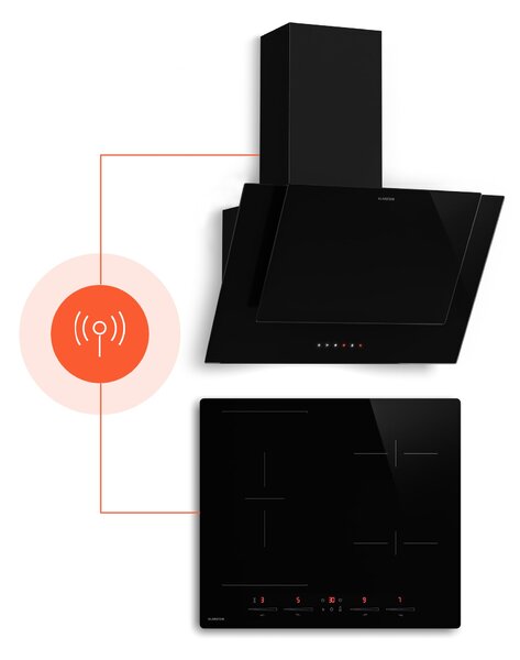 Klarstein Индукционен котлон HaloSync с абсорбатор | 4 зони за готвене | 8400 W | 632 м³/ч | 60 см