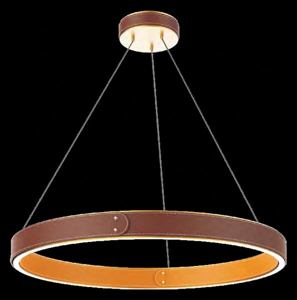 PRESTIGE LED ПЕНДЕЛ 49W 3000K КОЖА, КАФЯВ+ОРАНЖЕВ
