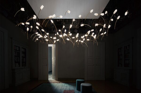 SLAMP ПЕНДЕЛ TULIP 14X3,2W LED 3000K ПРОЗР./МЕСИНГ