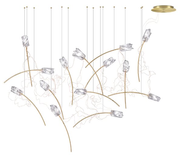 SLAMP ПЕНДЕЛ TULIP 14X3,2W LED 3000K ПРОЗР./МЕСИНГ