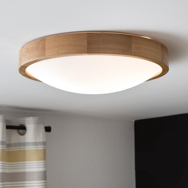 Потолен лампион OAK SLIM 2xE27/60W/230V дъб Ø37 см