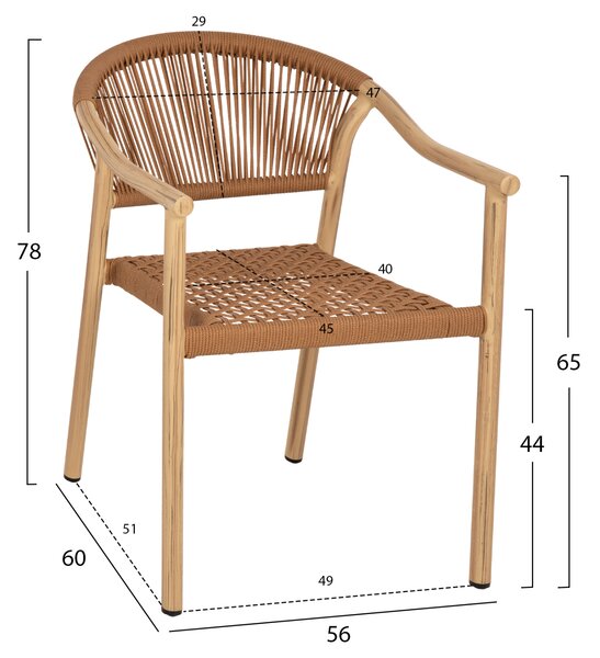Кресло цвят натурал-меден