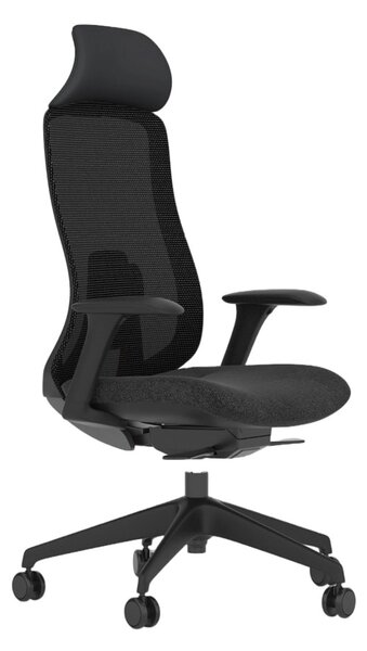 Работен стол Antares DARIO BLACK, до 120кг, дамаска/мрежа, синхронен механизъм, коригиране на дълбочината, заключване в позиция, лумбална опора, ергономичен, черен