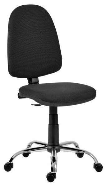 Работен стол Antares GOLF PLUS CR, до 120кг, дамаска, хромирана база, газов механизъм, коригиране на височината, черен