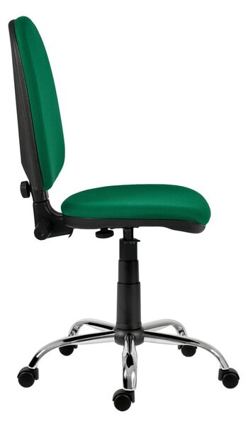 Работен стол Antares GOLF PLUS CR, до 120кг, дамаска, хромирана база, газов механизъм, коригиране на височината, черно-зелен