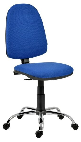 Работен стол Antares GOLF PLUS CR, до 120кг, дамаска, хромирана база, газов механизъм, коригиране на височината, черно-син