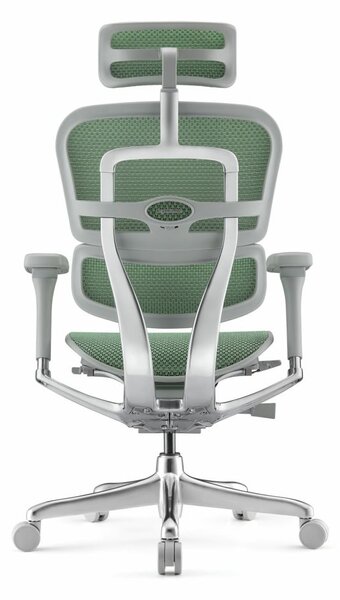 Работен стол Antares ERGOHUMAN ELITE 2, до 150кг, мрежа, алуминиева база, синхронен механизъм, коригиране на височината и дълбочината, заключване в позиция, ергономичен, зелен