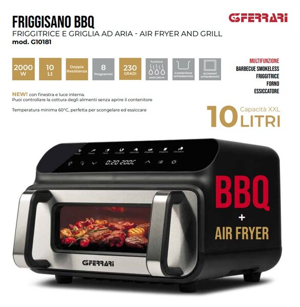 G3FERRARI ФУРНА AIR FRYER & GRILL FRIGGISANO BBQ