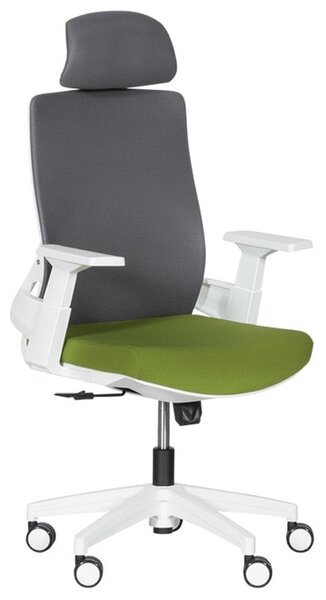 Президентски стол Carmen 7546, до 130кг., дамаска/мрежа, люлеещ механизъм, полипропиленова база, Tilt tension механизъм, газов амортисьор, коригиране височина, тъмнозелен-сив