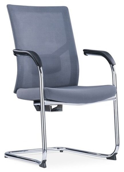 Работен стол RFG Snow Black M, до 120кг, дамаска/меш, сив, 2 броя в комплект
