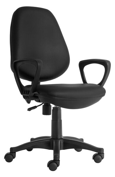 Работен стол RFG Presto, до 120кг, еко кожа, коригиране на височината, заключване в позиция, черен